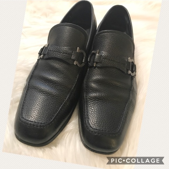 Salvatore Ferragamo Other - Salvatore Ferragamo Pebbled Leather Bit Loafers 9D
